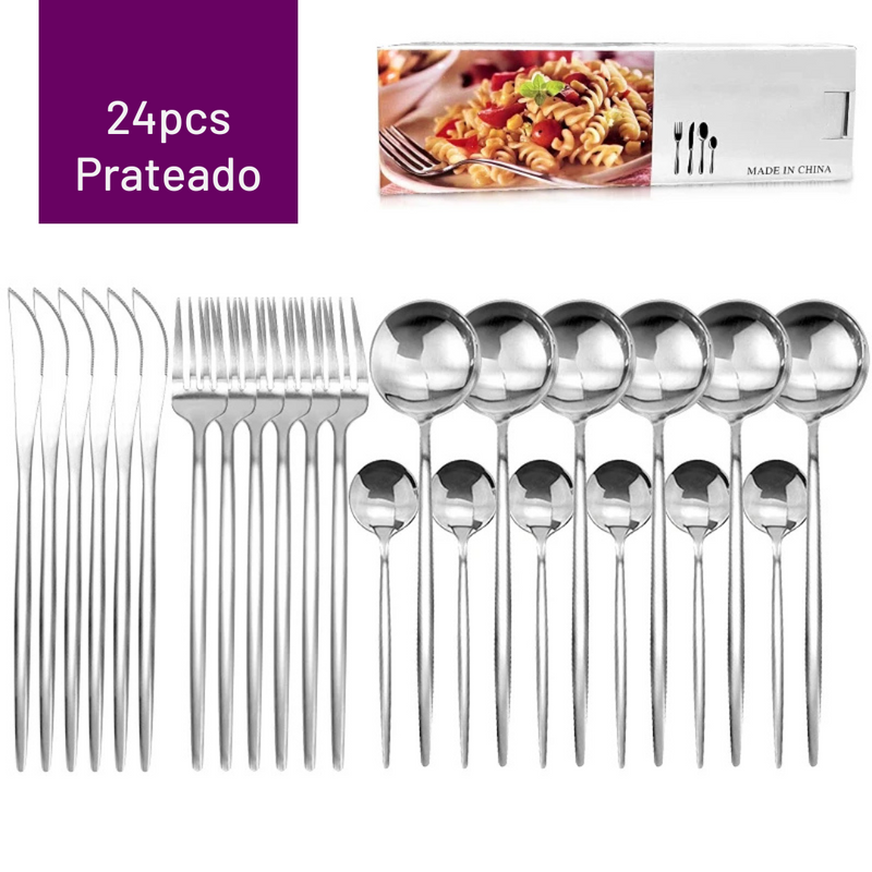 Conjunto de Talheres de Inox - Kit Elegance